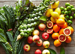 a group of fruits and vegetables on a wood surface Healthy Weight Loss Diets Coombe