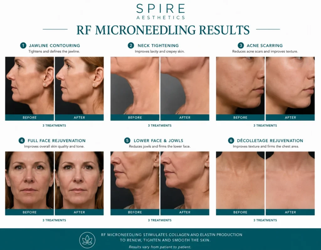 RF Microneedling Skin tightening Coombe results